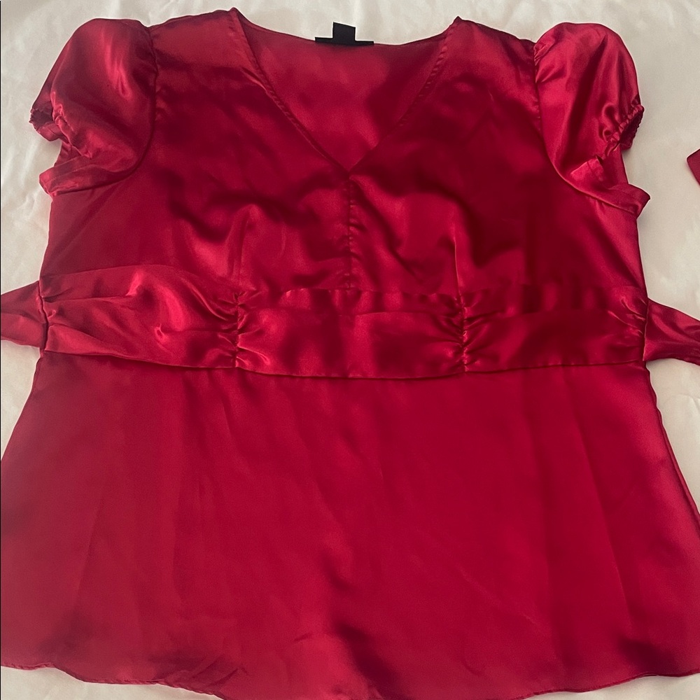 Style & Co. Vibrant Red Satin Blouse